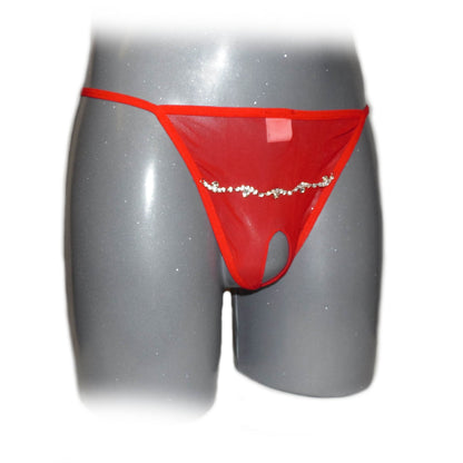 String ouvert mit Strasssteinen