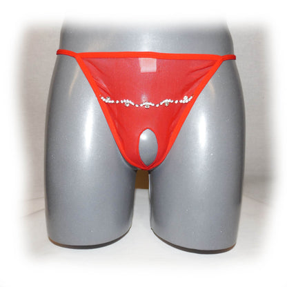 String ouvert mit Strasssteinen