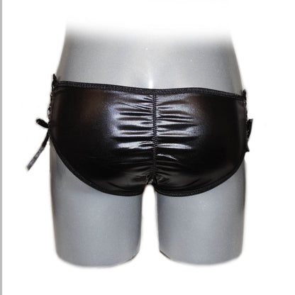 Slip mit Schnürung  Lacklederoptik