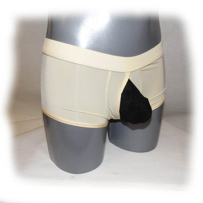 Sexy boxer shorts for men with transparent insert at the front