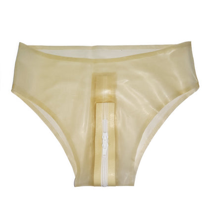 Latex Damen Slip Zwei-Wege-Reißverschluss