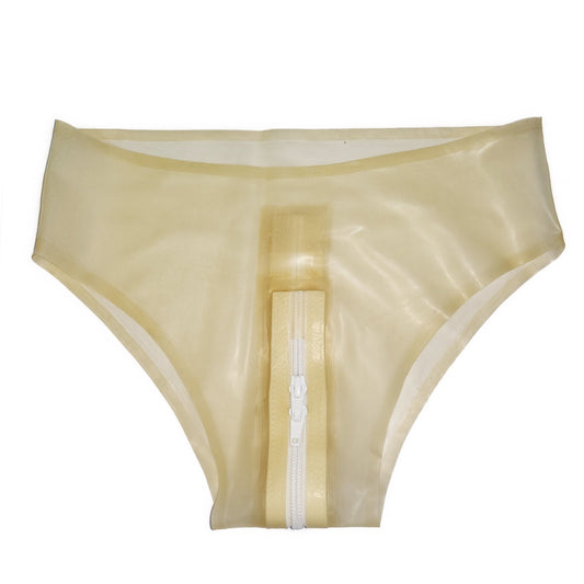 Latex Damen Slip Zwei-Wege-Reißverschluss