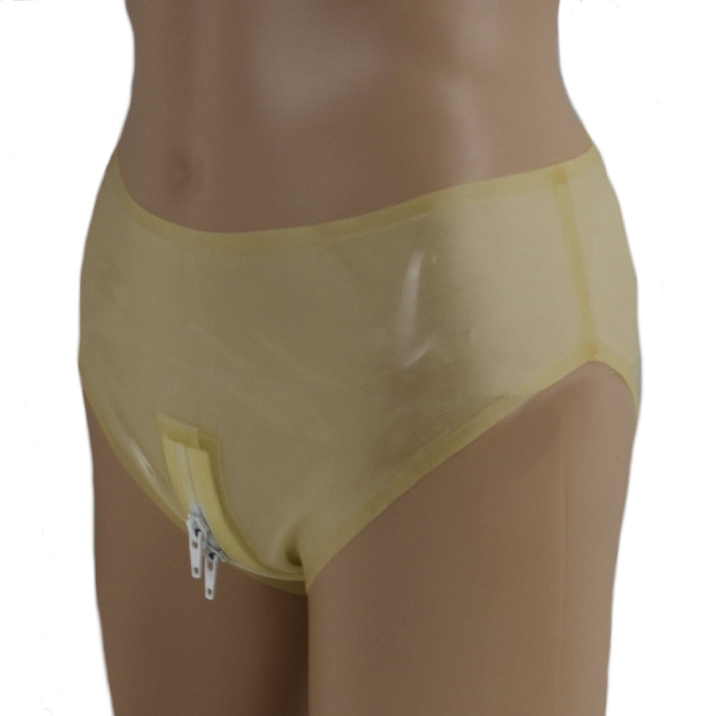 Latex Damen Slip Zwei-Wege-Reißverschluss