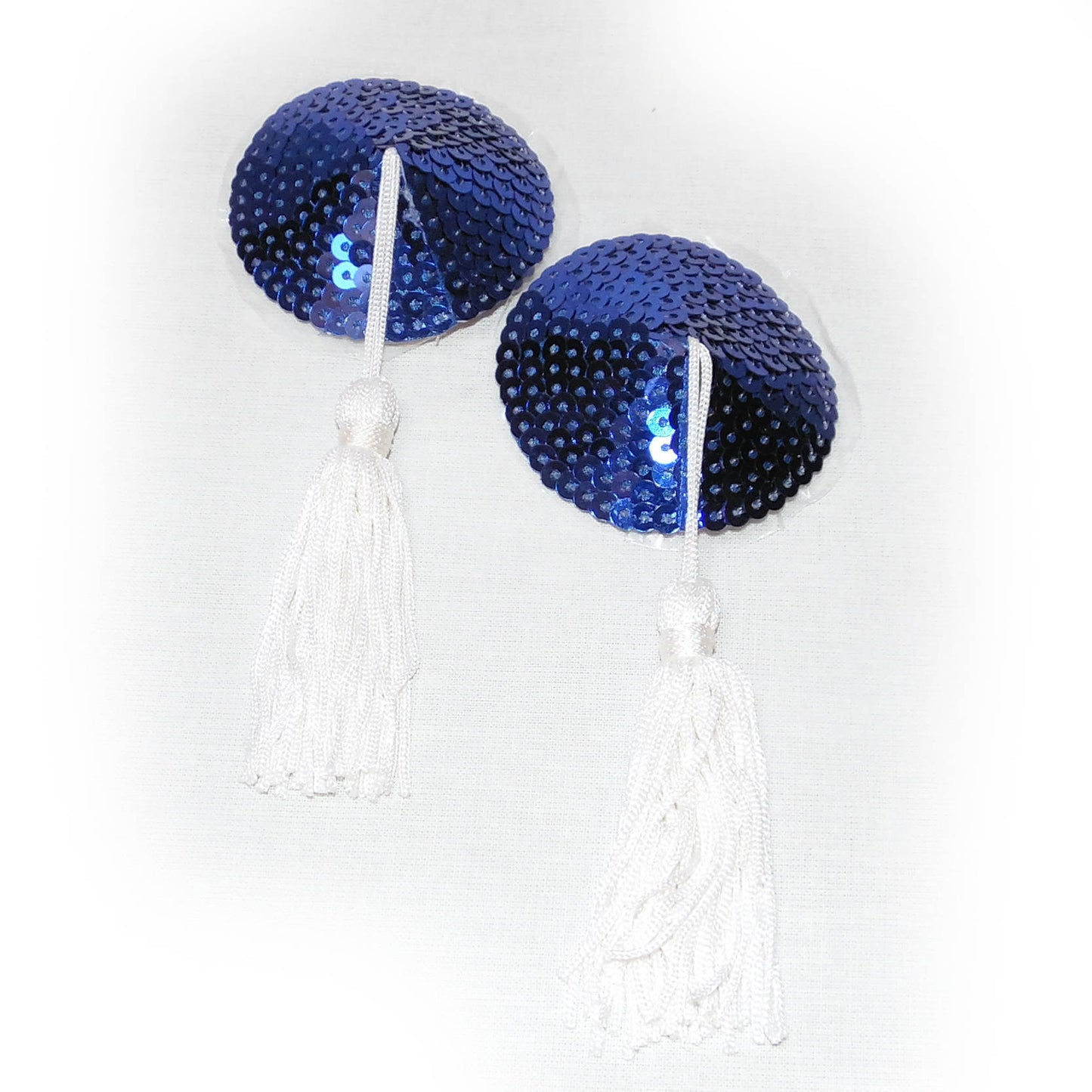 Nippelcover Rund Blau Pailletten mit Bommel