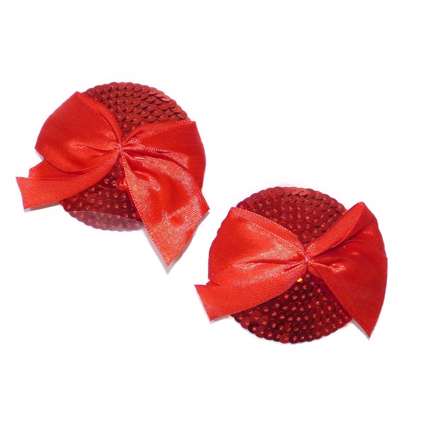 Nippelcover Rund Rot Schleife Rot