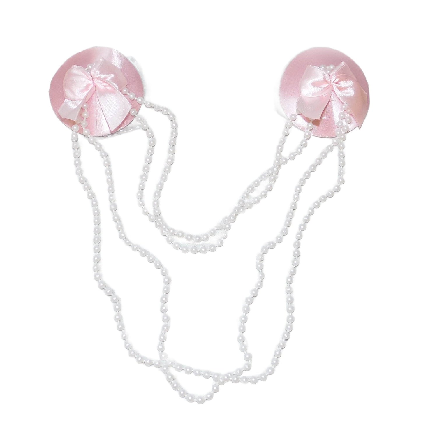 Nippelcover Rund Rosa mit Perlenkette
