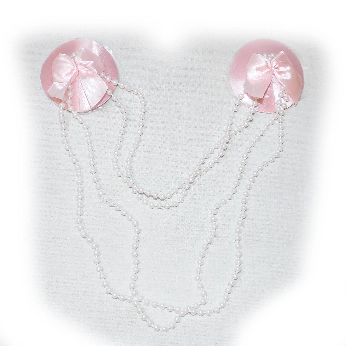 Nippelcover Rund Rosa mit Perlenkette