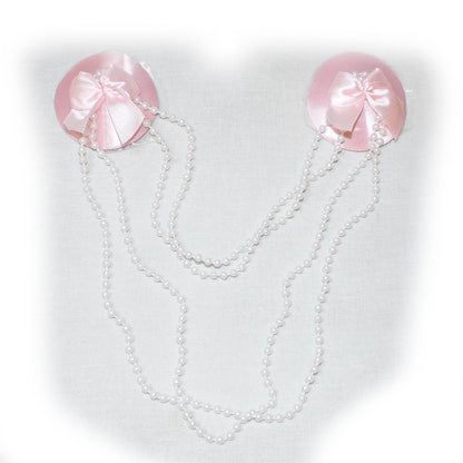 Nippelcover Rund Rosa mit Perlenkette