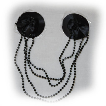 Nippelcover Rund Schwarz Kette