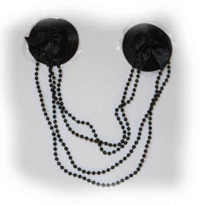 Nippelcover Rund Schwarz Kette