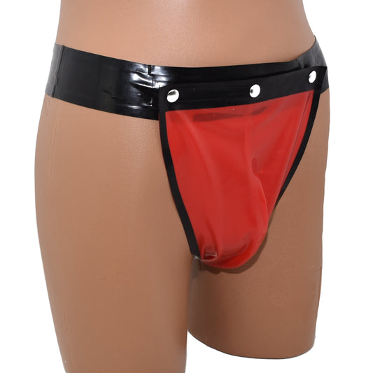 Latex String vorne mit Druckknöpfen zum öffnen