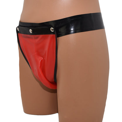 Latex String vorne mit Druckknöpfen zum öffnen