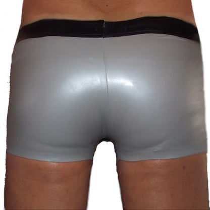Latex Shorts mit schwarzem Doppel-Reißverschluss