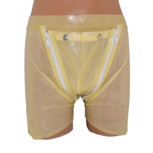 Latex Shorts mit Doppel-Reißverschluss/Innenbeutel  Sch