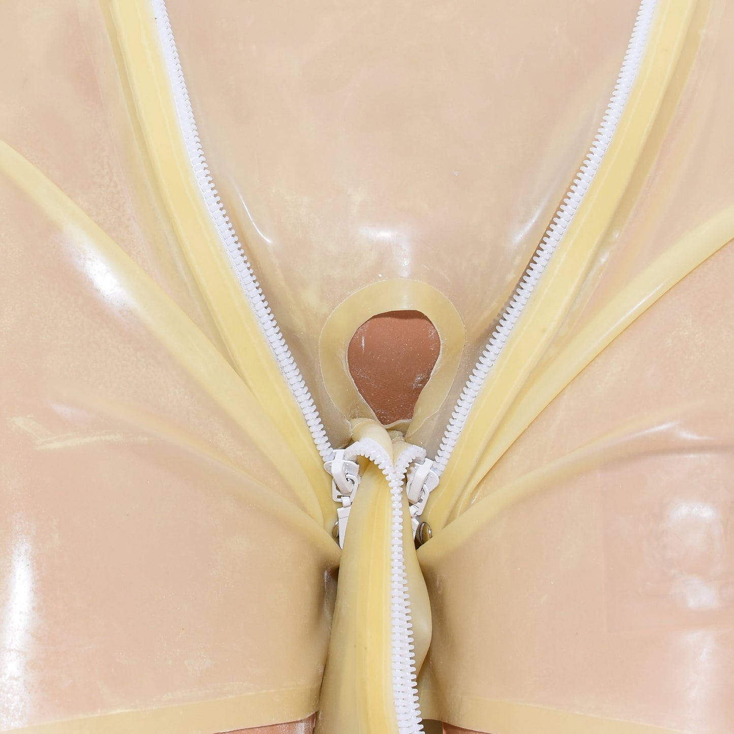Latex Shorts mit Doppel-Reißverschluss/Innenbeutel  Sch