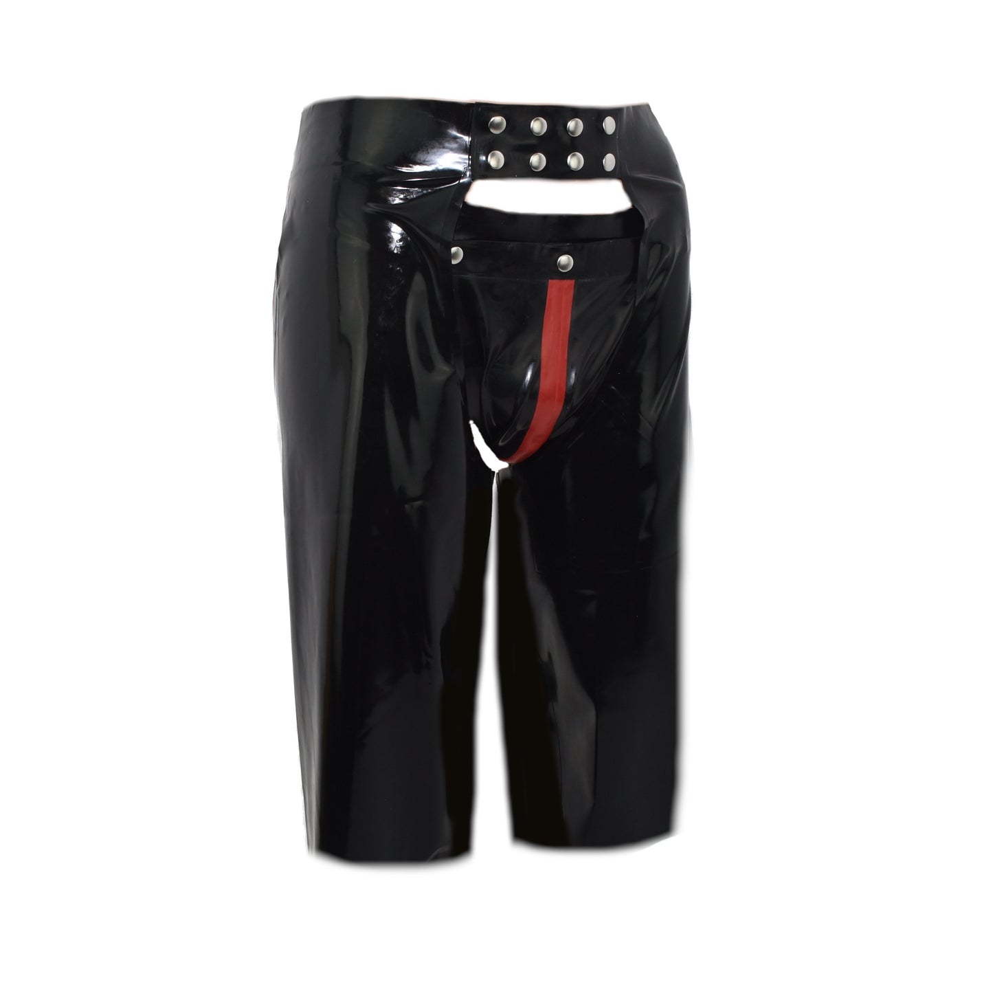 Latex chaps and jocks with snap fasteners, 2-piece set