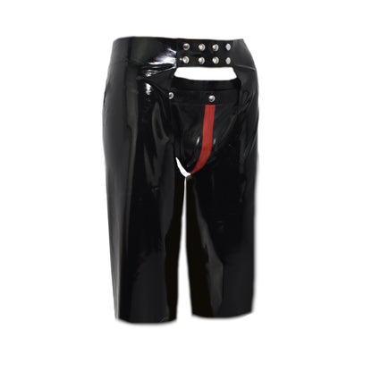 Latex chaps and jocks with snap fasteners, 2-piece set