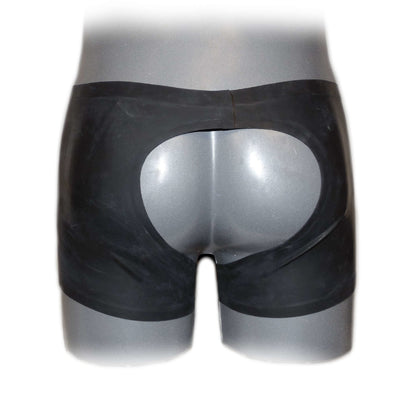 Latex Shorts mit Reißverschluss 0,4 mm Back open