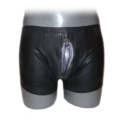 Latex Shorts mit Reißverschluss 0,4 mm Back open