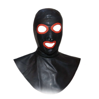 Latex Henker Maske Schwarz/Rot 0,4 mm
