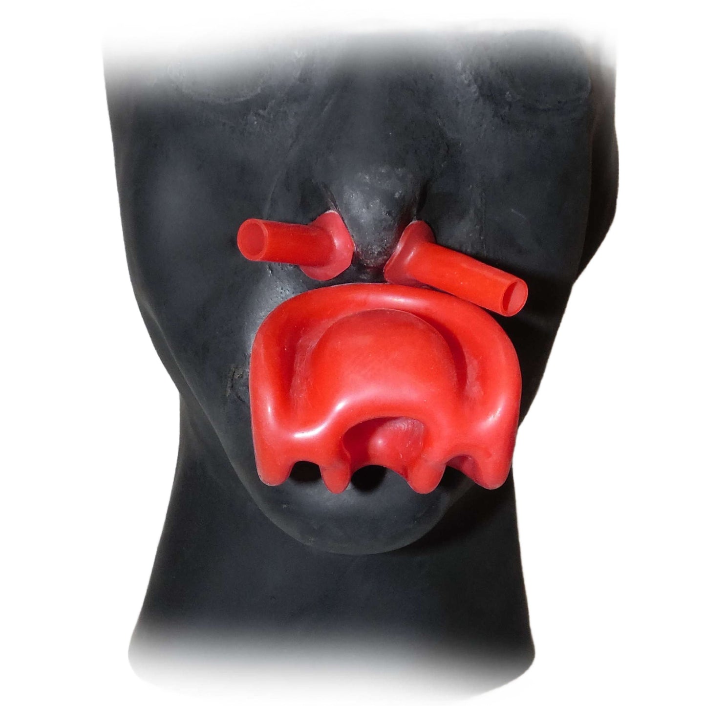 Latex Maske Women mit Mundstück und Nasenröhrchen 0,4 mm