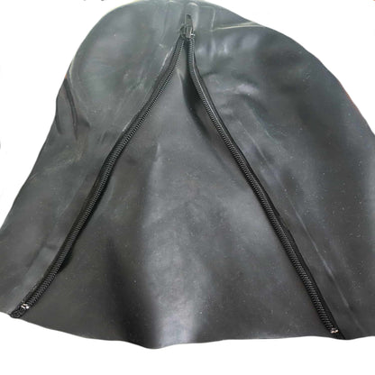 Latex Maske mit Mundstück und Nasenröhrchen 0,4 mm schwarz