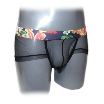 Panty For Men transparent with multicolored waistband