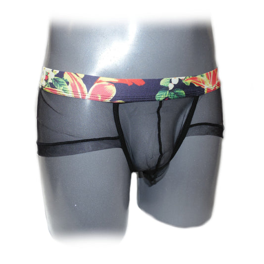 Panty For Man transparent mit mehrfarbigen Bund