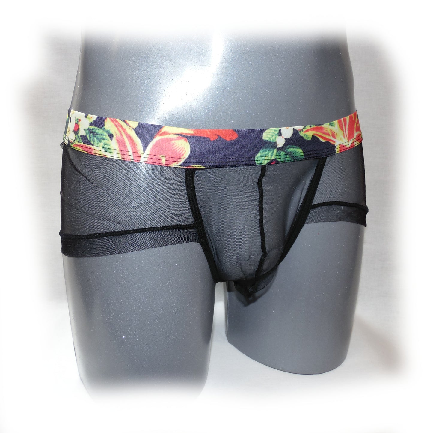 Panty For Men transparent with multicolored waistband