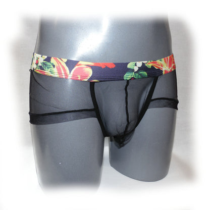 Panty For Men transparent with multicolored waistband