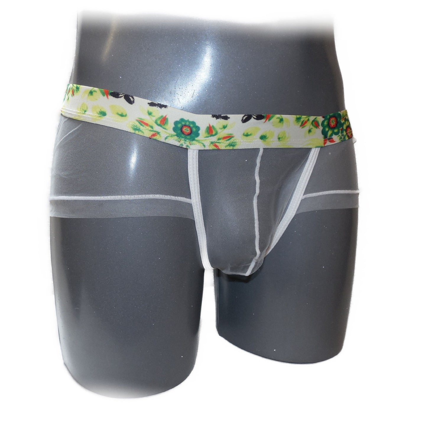 Panty For Man transparent mit mehrfarbigen Bund