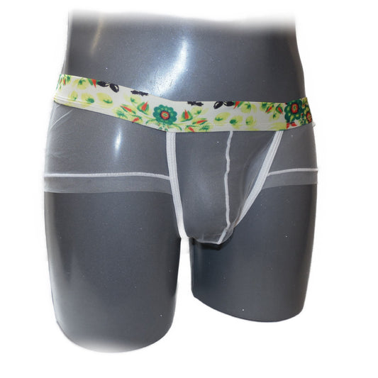 Panty For Man transparent mit mehrfarbigen Bund