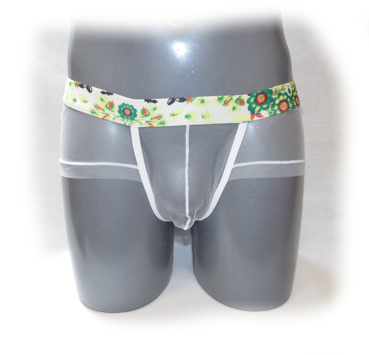 Panty For Man transparent mit mehrfarbigen Bund