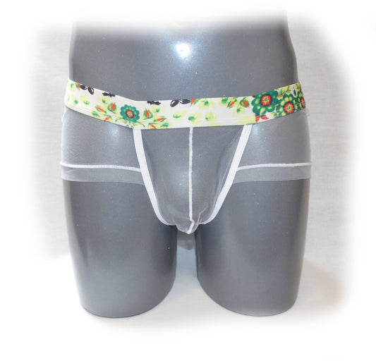 Panty For Man transparent mit mehrfarbigen Bund