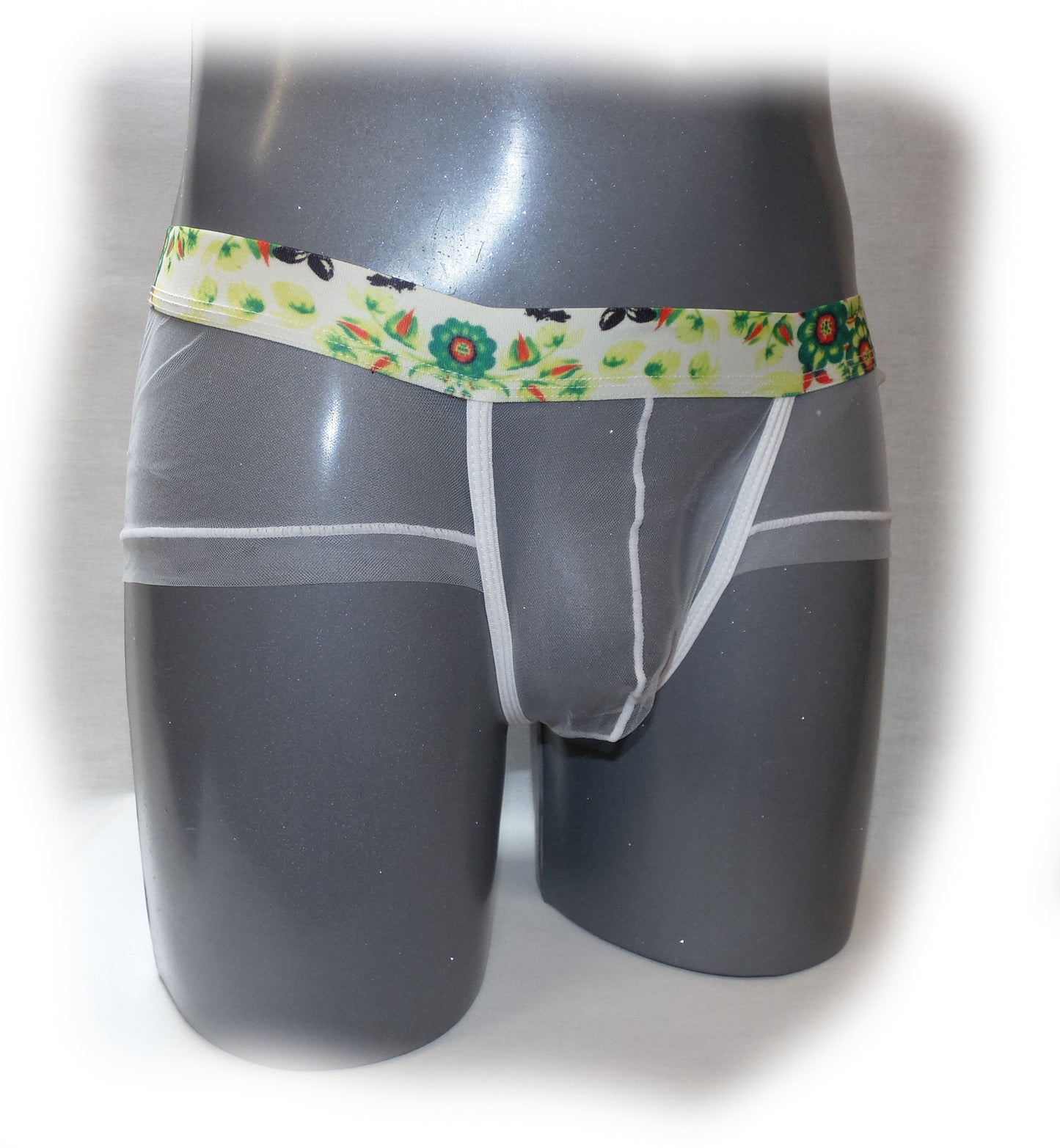 Panty For Man transparent mit mehrfarbigen Bund