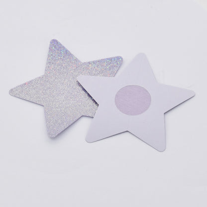 Nipple covers star purple with glitter