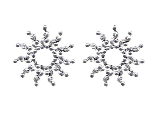 Nippelcover Aufkleber Silber Stern Rund Blume