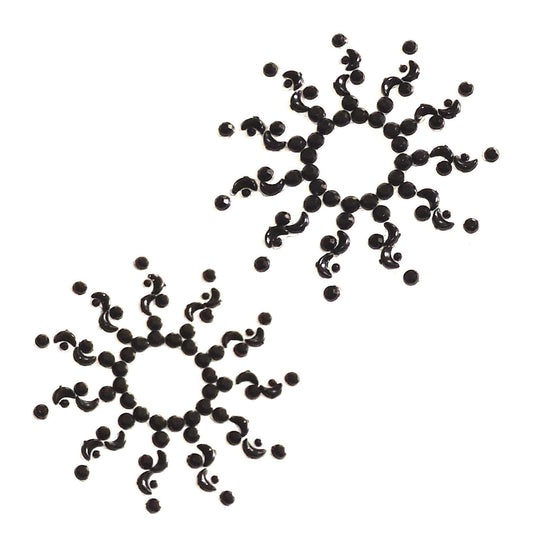 Nippelcover Aufkleber Silber Stern Rund Blume