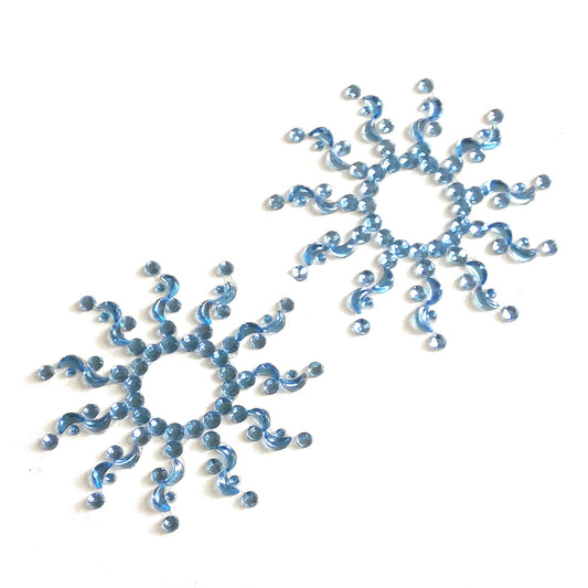 Nippelcover Aufkleber Hellblau Stern Rund Blume