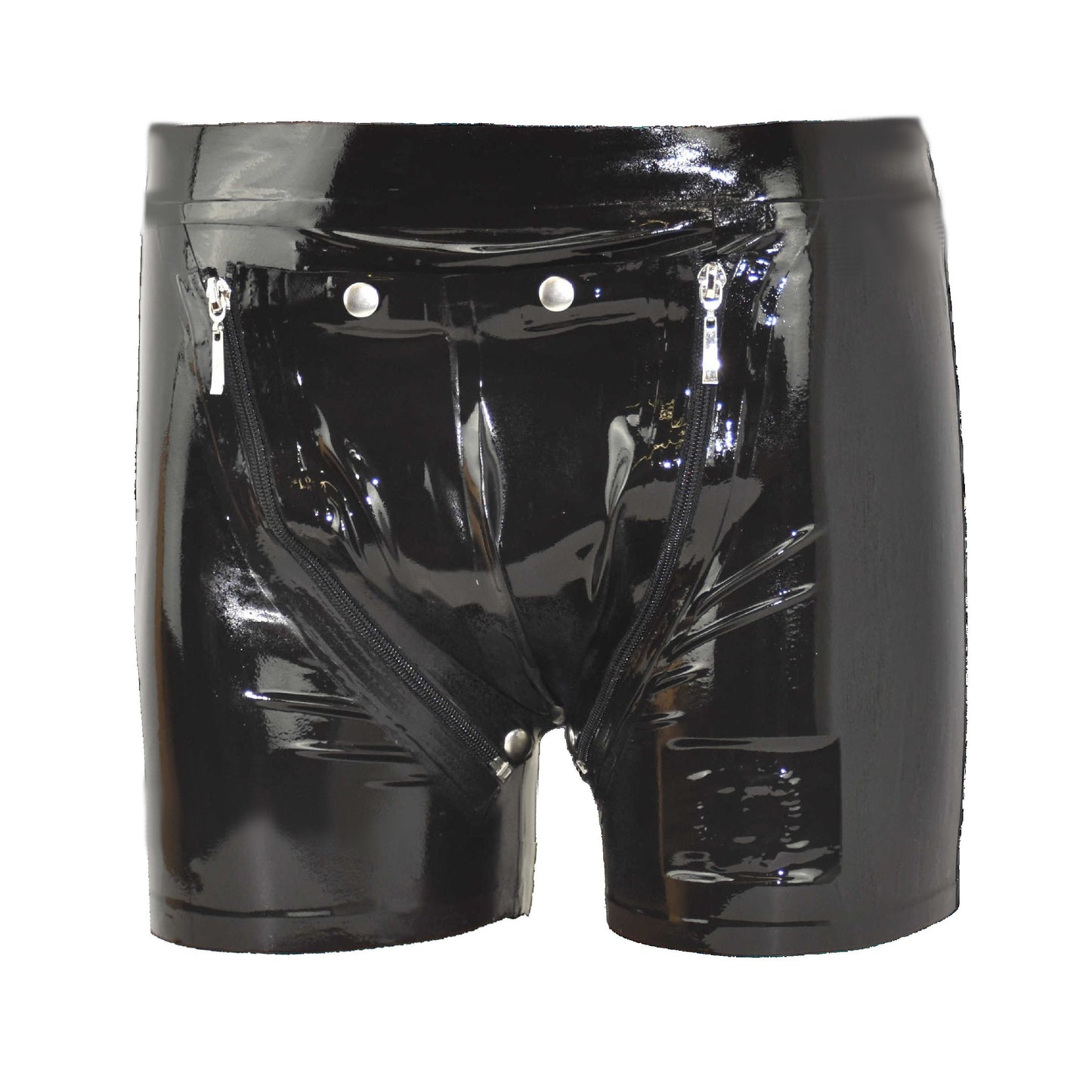 Latex Shorts Doppel-Reißverschluss/Innenbeutel 2.Wahl unsaubere Klebestelle