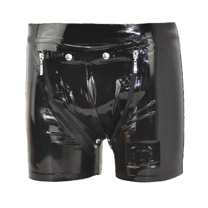 Latex Shorts Doppel-Reißverschluss/Innenbeutel 2.Wahl unsaubere Klebestelle