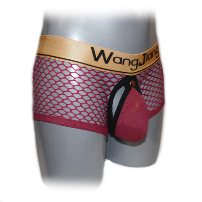 Boxer style transparent design and gold-colored bun