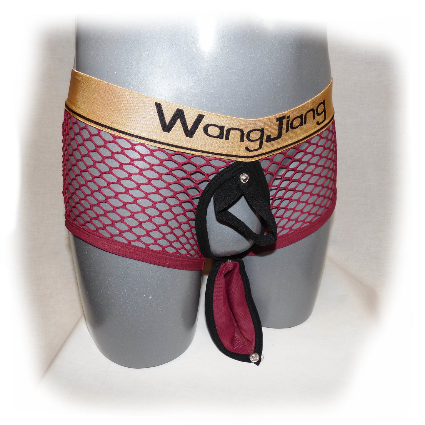 Boxer style transparent design and gold-colored bun