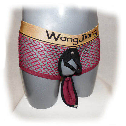 Boxer style transparent design and gold-colored bun