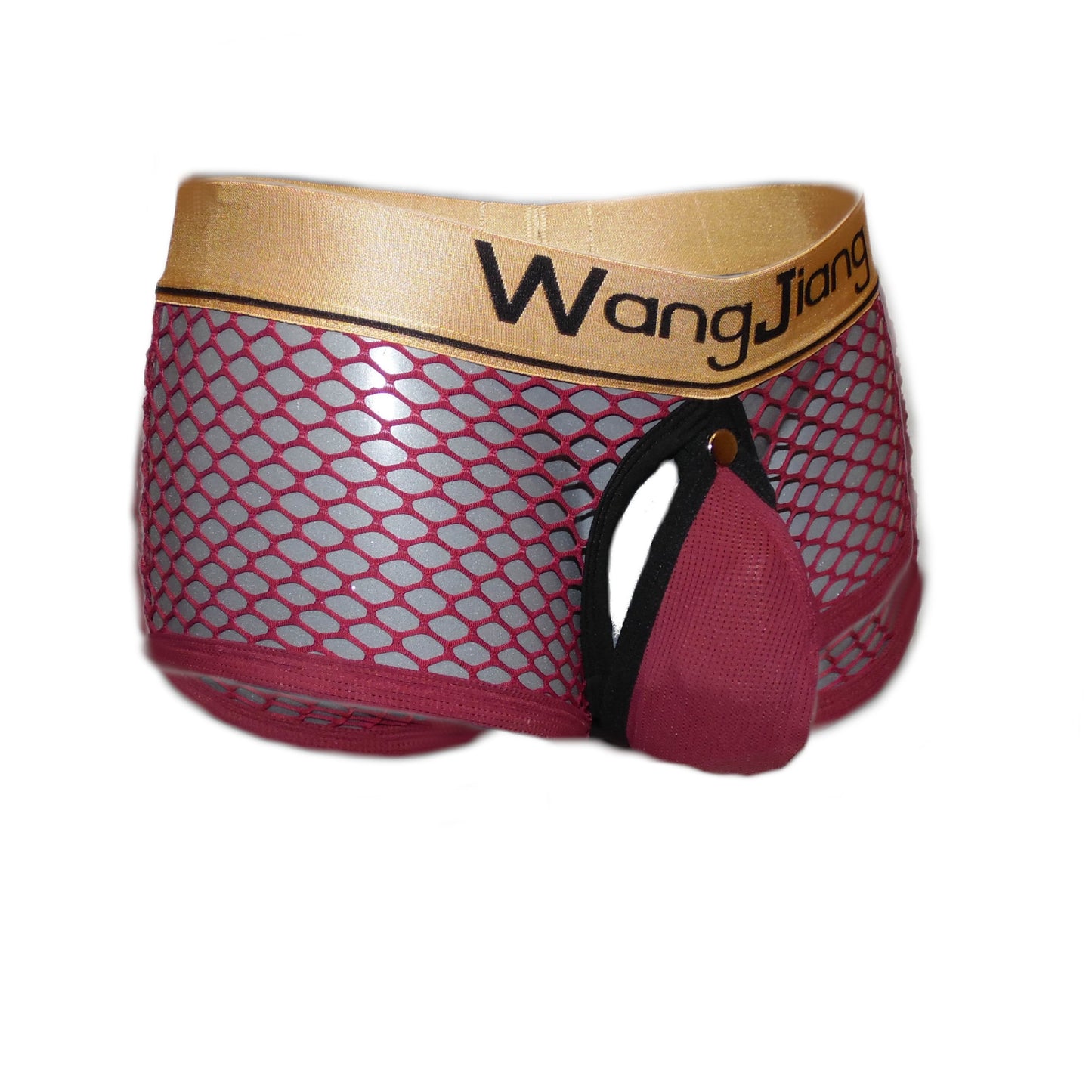 Boxer style transparent design and gold-colored bun