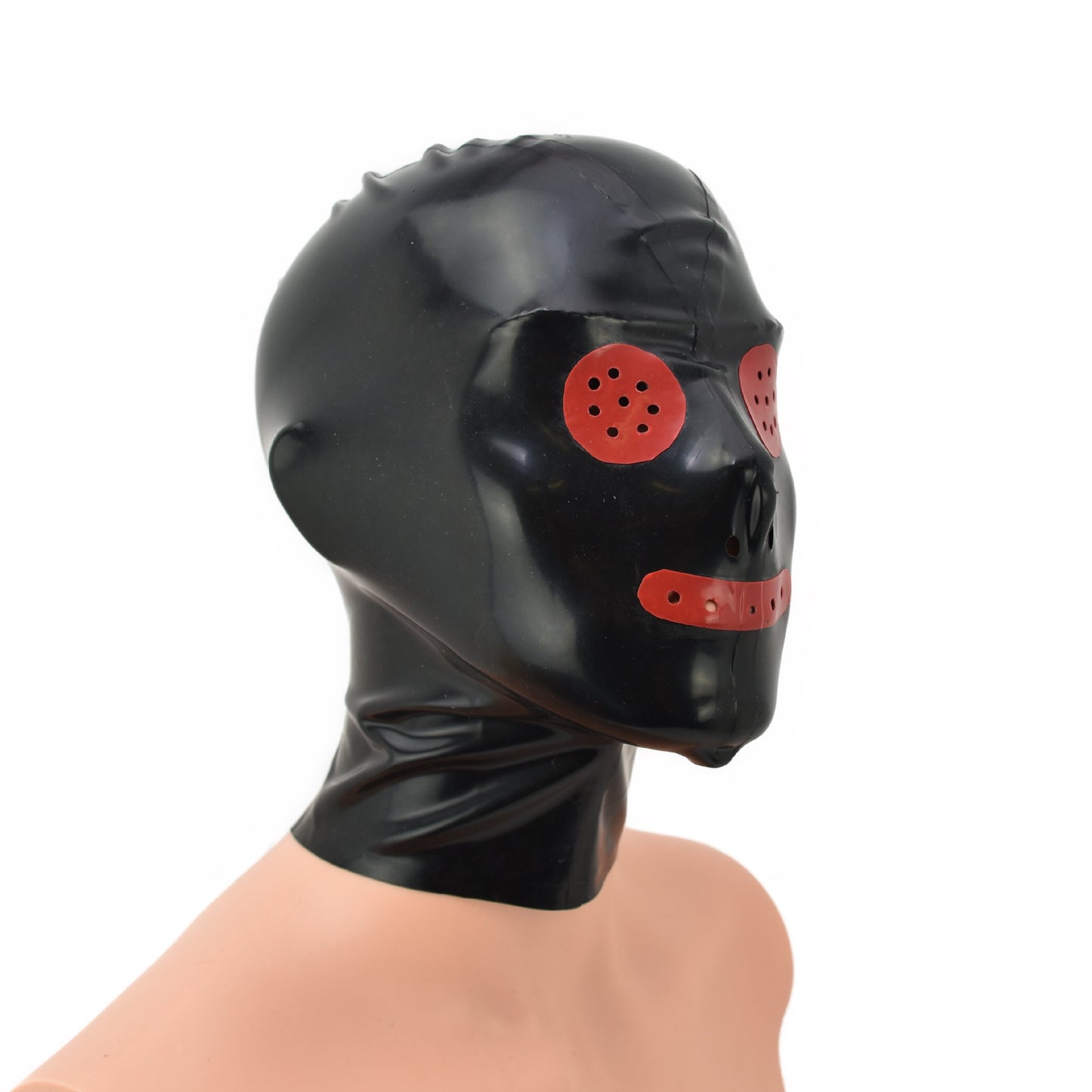 Latex Maske mit roten Augen und Mund - 0,3 mm