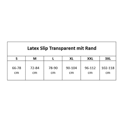 Latex Slip Transparent mit Rand