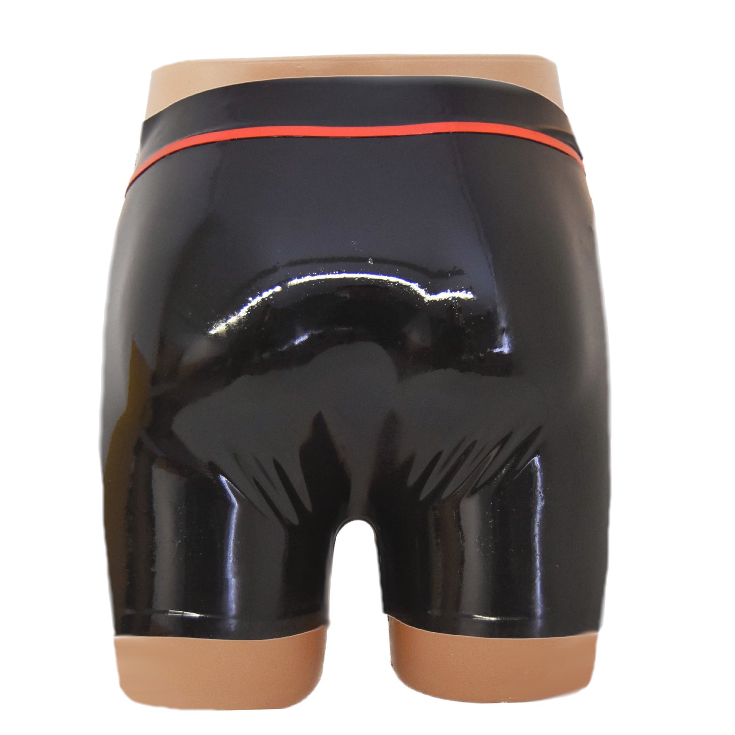 Latex shorts with front opening