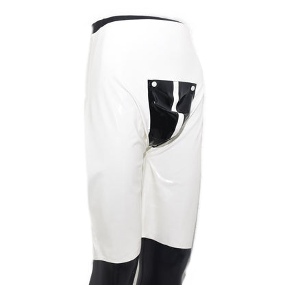 Latex Shorts Reißverschluss/Innenbeutel Druckknöpfe