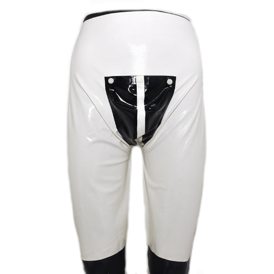 Latex Shorts Reißverschluss/Innenbeutel Druckknöpfe